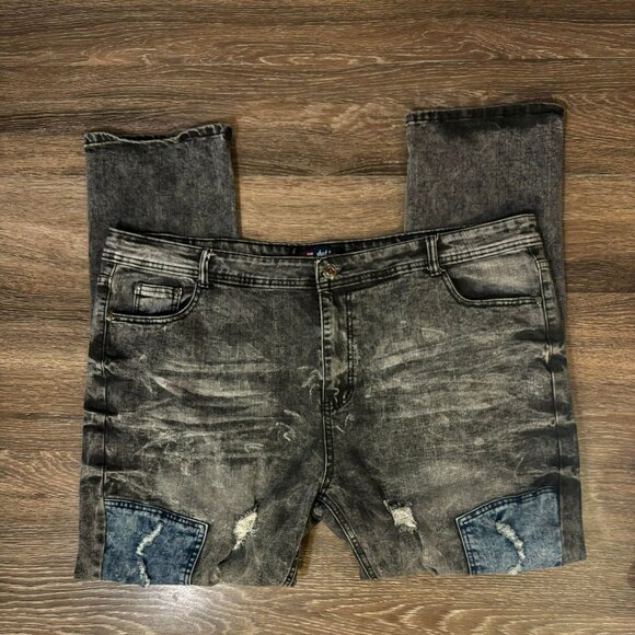 Phat Farm Y2k Grey, Stretch, Patched and distressed Size 42x30 Jeans - Picture 8 of 10